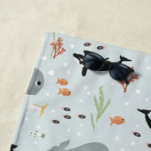 かわいい海クジラと海のパターンキッズ ビーチタオル (インサイチュ)