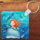 かわいい海クリーズマーメイドアンドホエーカスタムル キーホルダー (裏面)