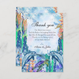 かわいい海シーアニマルサンキューカード サンキューカード