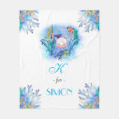 かわいい海シーアニマルベビーフリースブランケット フリースブランケット (正面)