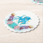 かわいい海シータコカラフルシーシェルPa ペーパーコースター (アングル)