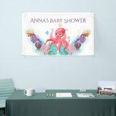 かわいい海シータコカラフルピンクベビーシャワー 横断幕 (トレードショー)