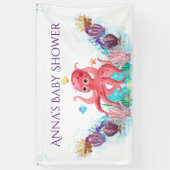 かわいい海シータコカラフルピンクベビーシャワー 横断幕 (縦)