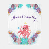 かわいい海シータコカラフル子供部屋ベビー フリースブランケット (正面)