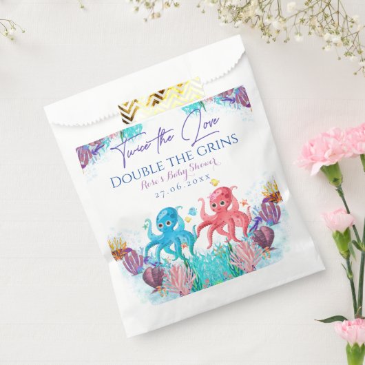 かわいい海シーツインタコ赤ちゃんシャワーパーティー フェイバーバッグ (封をした状態)