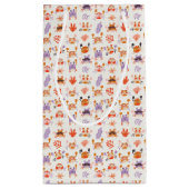 かわいい海シーフレンズ珊瑚蟹の水色 スモールペーパーバッグ (裏面)