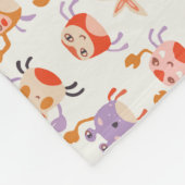 かわいい海シーフレンズ珊瑚蟹の水色 フリースブランケット (角)