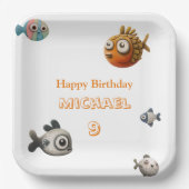 かわいい海テーマパーティーフィッパーソナライズされたク ペーパープレート (正面)