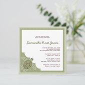 かわいい海テーマベビーシャワー-緑 招待状 (スタンド正面)