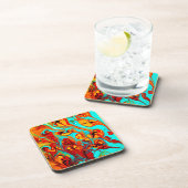 かわいい海パターン買アート コースター (右側)