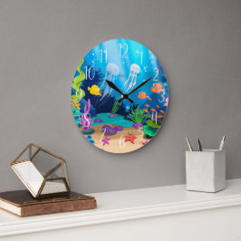 かわいい海フィッシュビーチハウス ラージ壁時計