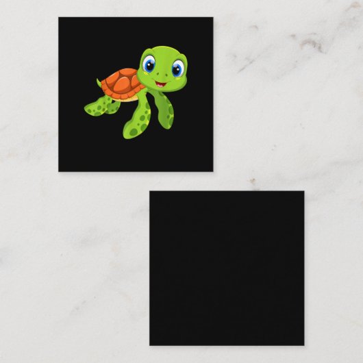 かわいい海ベビータートルギフト スクエア名刺 (正面/裏面)