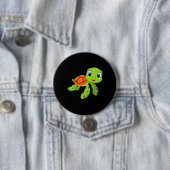 かわいい海ベビータートルギフト 缶バッジ (インサイチュ)