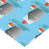 かわいい海ライナー船のタグ漫画イラストレーション テーブルクロス (アングル)