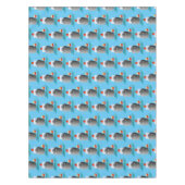 かわいい海ライナー船のタグ漫画イラストレーション テーブルクロス (正面)