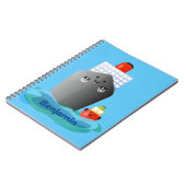 かわいい海ライナー船のタグ漫画イラストレーション ノートブック (左側)