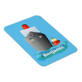 かわいい海ライナー船のタグ漫画イラストレーション マグネット (右側)