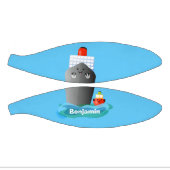 かわいい海ライナー船のタグ漫画イラストレーション ミニバスケットボール (パネル)