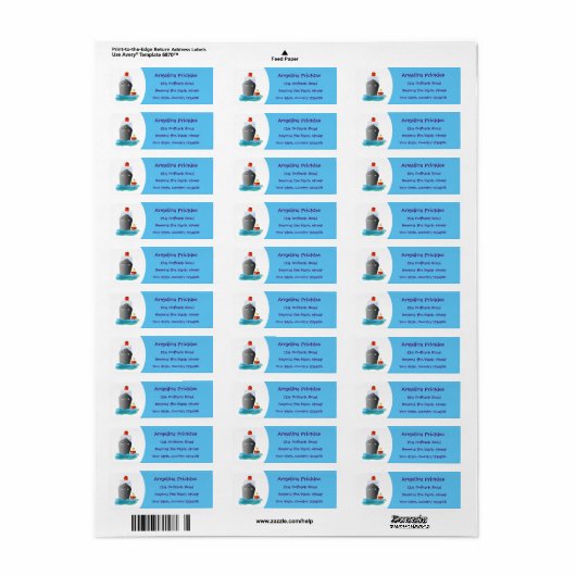 かわいい海ライナー船のタグ漫画イラストレーション ラベル (フルシート)