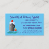 かわいい海ライナー船のタグ漫画イラストレーション 名刺 (正面)