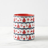 かわいい海上パターン マグカップ (中央)