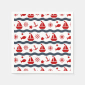 かわいい海事模様 スタンダードカクテルナプキン (正面)