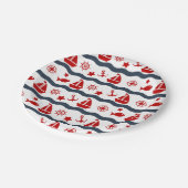 かわいい海事模様 ペーパープレート (アングル)