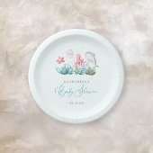 かわいい海動物の下に海の少年の赤ちゃんシャワー ペーパープレート