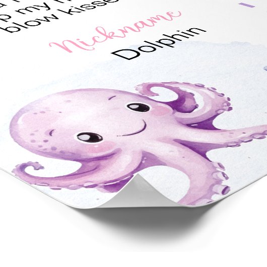 かわいい海動物ザシーマイルストン ポスター (角)