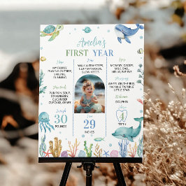 かわいい海動物ザシーマイルストン ポスター