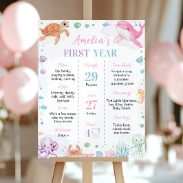 かわいい海動物ザシーマイルストン ポスター