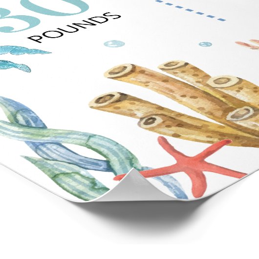 かわいい海動物ザシーマイルストン ポスター (角)