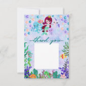 かわいい海動物マーメイドテーマありがとう サンキューカード (正面)