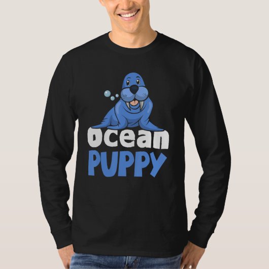 かわいい海動物愛好家シーライオン海パピーシール Tシャツ (正面)