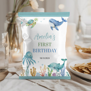 かわいい海動物誕生日チップバッグラッパー チラシ