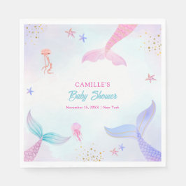 かわいい海夏マーメイドテールベイビーシャワー スタンダードランチョンナプキン