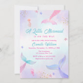 かわいい海夏マーメイドテールベイビーシャワー 招待状 (正面)