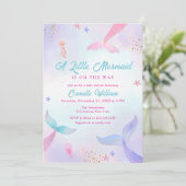 かわいい海夏マーメイドテールベイビーシャワー 招待状 (スタンド正面)