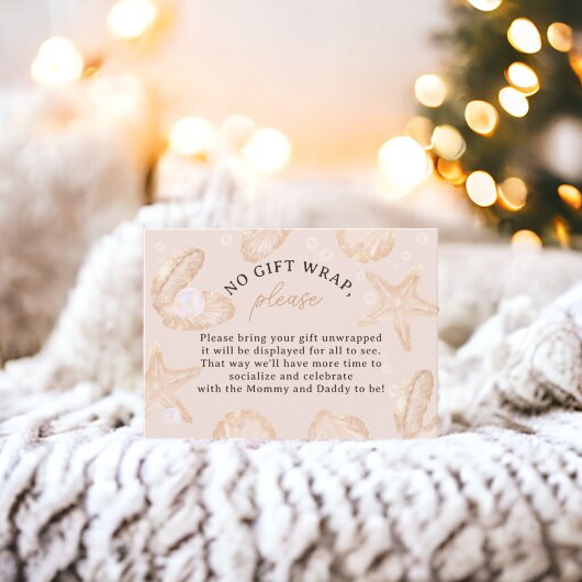 かわいい海小さな真珠の赤ちゃんシャワーなしラップ エンクロージャーカード