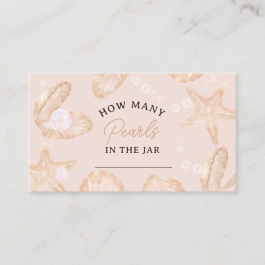かわいい海小さな赤ちゃんシャワーいくつ真珠 エンクロージャーカード (正面)
