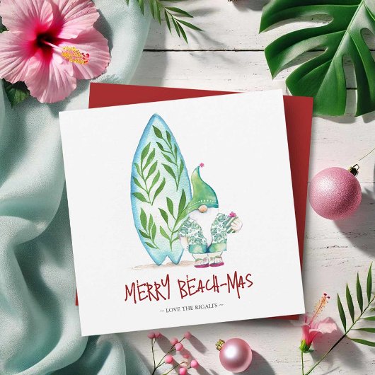 かわいい海岸沿いのクリスマスカード ノートカード