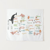 かわいい海教育用アルファベットニュートラル子供部屋 タペストリー (正面(横))