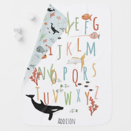 かわいい海教育用ABCアルファベットニュートラル ベビー ブランケット