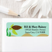 かわいい海本生ウミガメ ラベル (インサイチュ)