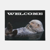 かわいい海水浴オッターウェルカム ドアマット (正面)