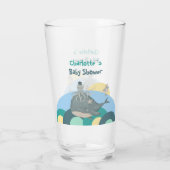 かわいい海洋のクジラタコのグリーンベビーシャワー タンブラーグラス (裏面)