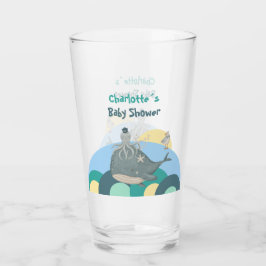かわいい海洋のクジラタコのグリーンベビーシャワー タンブラーグラス