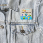 かわいい海洋動物のベビーシャワー 缶バッジ (インサイチュ)