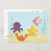 かわいい海洋動物 ポストカード (正面/裏面)