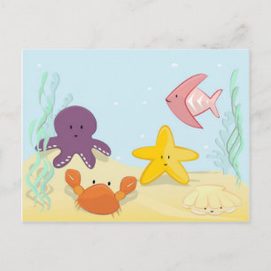 かわいい海洋動物 ポストカード